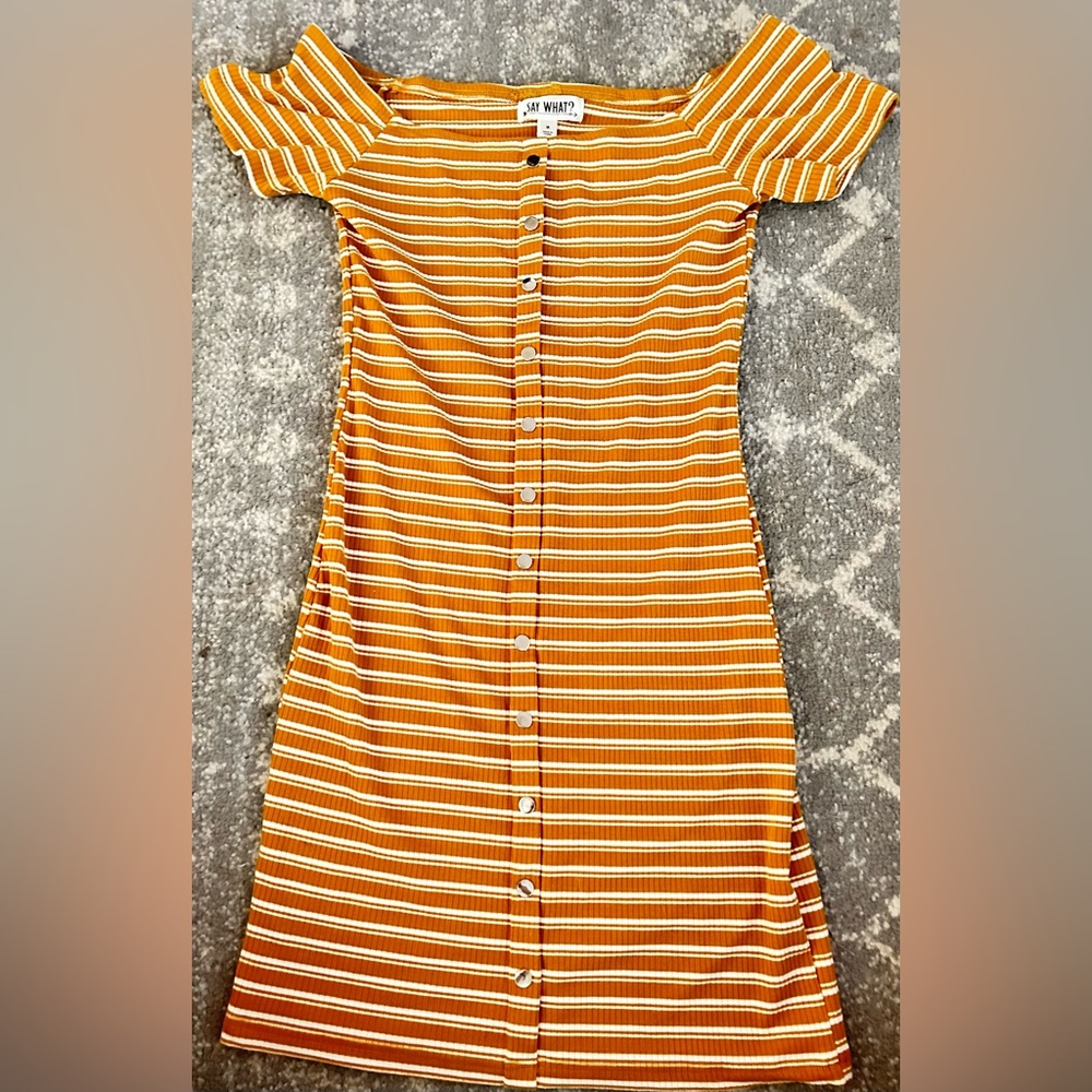Mustard/gold striped dress NWOT